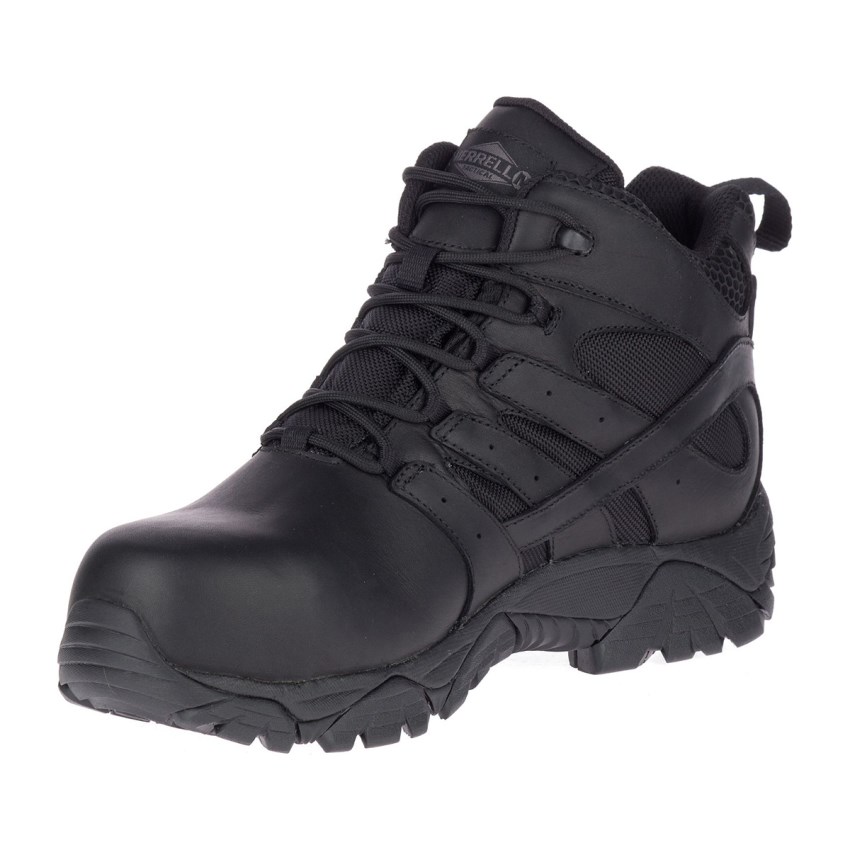 Bottes de Securite Merrell Moab 2 Mid Tactical Response Waterproof Comp Toe Noir Femme | U.D.GHHB